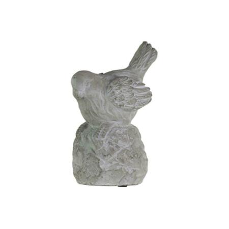 URBAN TRENDS COLLECTION Cement Sitting Bird Figurine with Head Downward on Base, Gray 35722